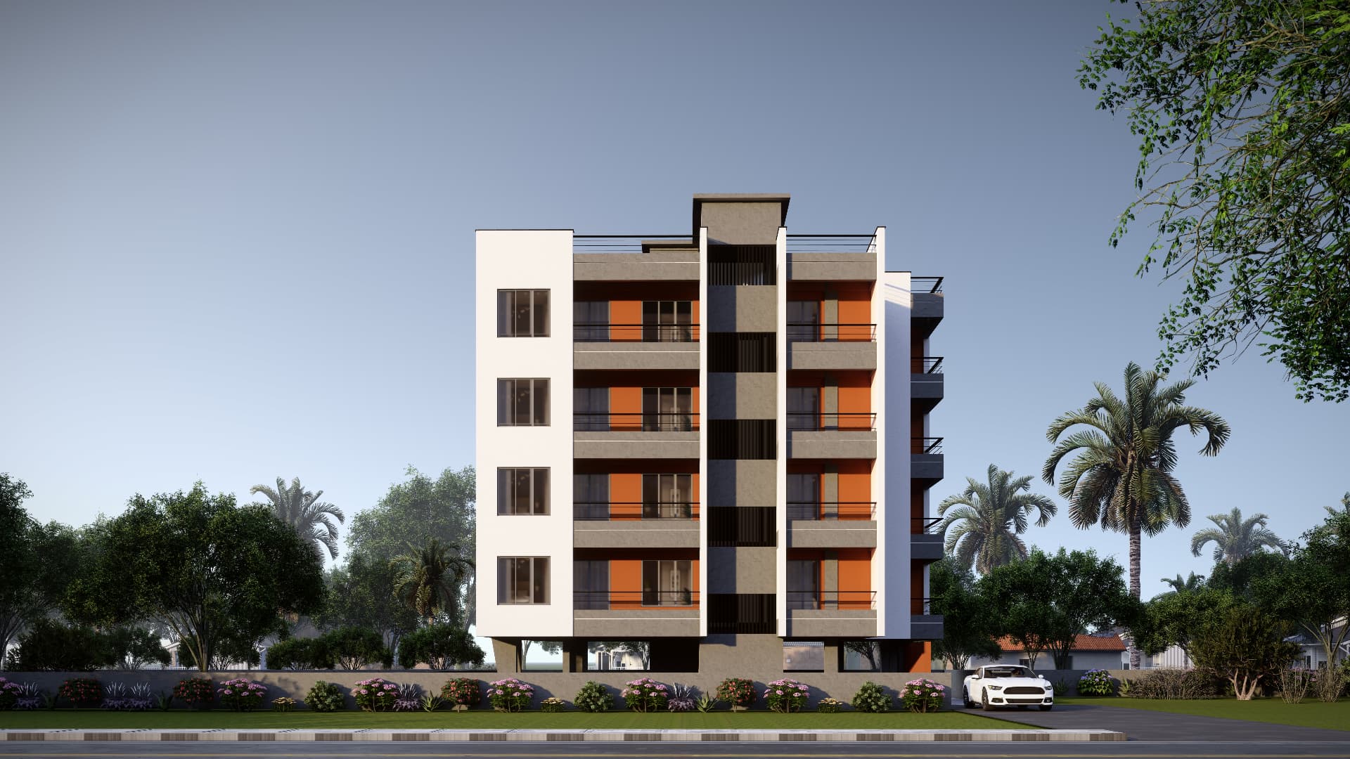 Arunya residential building exterior render